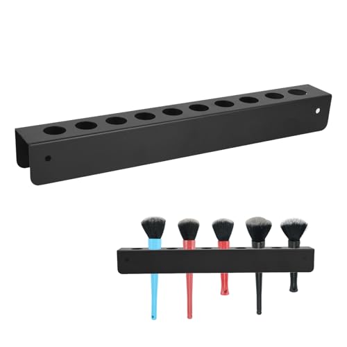 Detail Brush Holder, Detailing Brush Holder, Car Detailing Brush Holder, 10 Holes Car Detailing Brush Holder With Mounting Hardware, Wall Mount Detail Brush Rack for Garage Workshop Hole Size 0.96 In