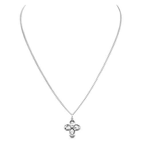 Rosemarie's Religious Gifts Small Four Way Cross with Holy Spirit Pendant Necklace, 18"2