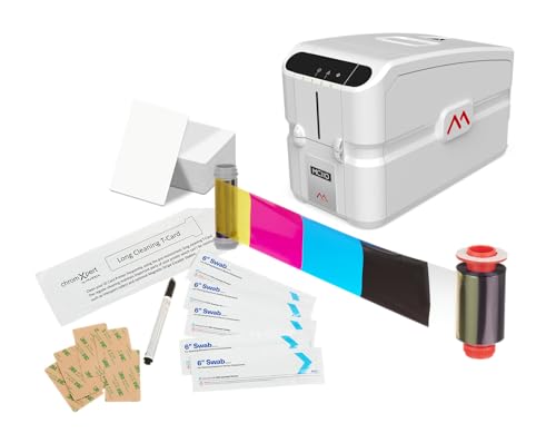 The Printer Guyz Matica MC110 Dual-Side ID Card Printer Bundle – Professional Card Printer for Plastic Badges, IDs & Access Cards | USB & Ethernet | Complete Kit for Offices, Schools & More