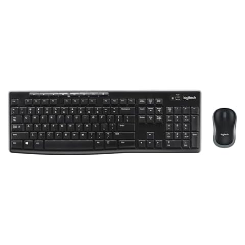 Logitech MK270 Wireless Keyboard And Mouse Combo For Windows, 2.4 GHz Wireless, Compact Mouse, 8 Multimedia And Shortcut Keys, For PC, Laptop - Black Cover