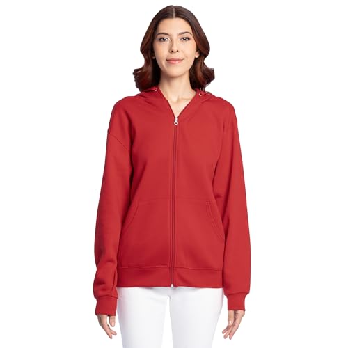 Image of Fruit of the Loom Eversoft Fleece Full Zip Hoodie Sweatshirt