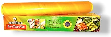 Biodegradable Cling wrap for Food Wrapping,Pack of 1, 100 Meter Biodegradable Food Wrapping Roll, Food Wrapping, Microwave Safe Paper Wrap for Storing All Food Types image 5