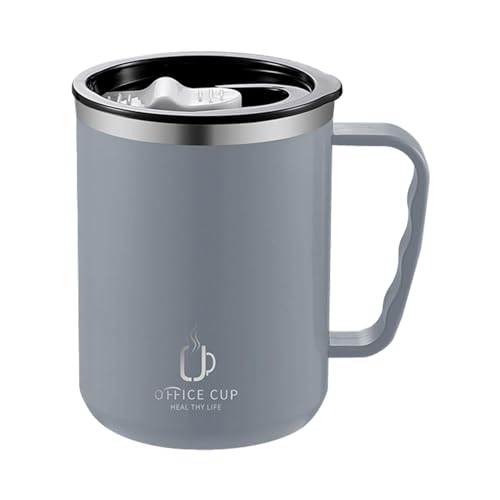Taza Térmica de Café Weldphur, Aislada con Asa, Acero Inoxidable, 500 ml, Viaje con Tapa, Café Frío y Caliente, Leche y Té