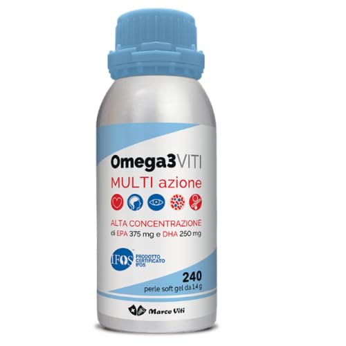 Marco Viti Omega3 - Viti Multi Azione Integratore Alimentare, 240 Perle Softgel