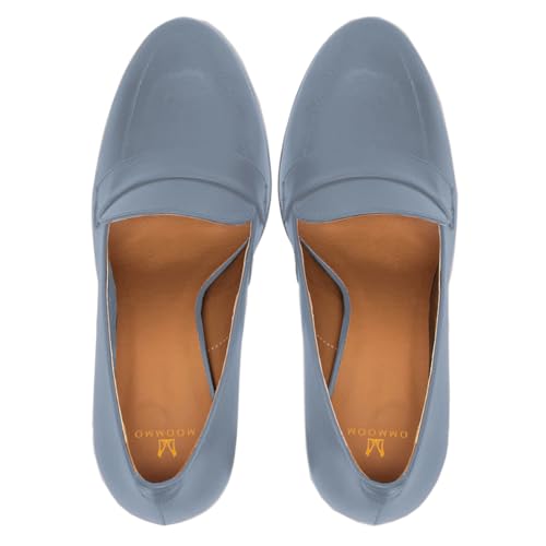 Image of MOOMMO Women Chunky Block Heel Pumps Round Closed Toe Slip On Oxford Loafers Shoes High Heels Snakeskin Work Pump Suede Loafer for Office Ladies Classic Formal Business Professional 4-13 M US