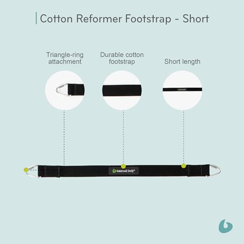 balanced body short cotton or padded footstrap for pilates reformer compatible with studio reformer with classic and infinity footbar clinical fletcher and rialto reformers accessory 255 inches