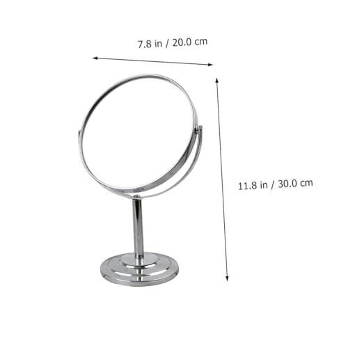 Miroir de maquillage double face PLAFOPE de table orientable argenté pour chambre