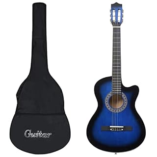Wakects Ensemble de guitare acoustique, instrument de musique bleu en tilleul de 63 cm, pour musiciens de tout niveau - Les Beatles, Paul McCartney, John Lennon, RIngo Starr, George Harrison