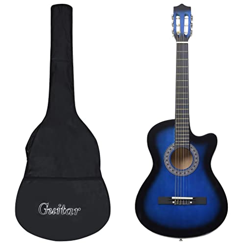 Wakects Ensemble de guitare acoustique, instrument de musique bleu en tilleul de 63 cm, pour musiciens de tout niveau - Les Beatles, Paul McCartney, John Lennon, RIngo Starr, George Harrison Wakects Ensemble de guitare acoustique, instrument de musique bleu en tilleul de 63 cm, pour musiciens de tout niveau