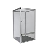 🦞 Material: el marco de la caja para mascotas está hecho de aleación de aluminio, que es resistente y duradera. El deflector de malla metálica tiene una excelente permeabilidad al aire, lo que garantiza la circulación del aire en la caja.