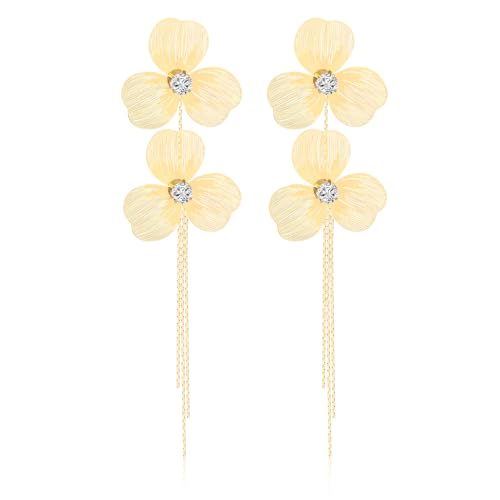 Boucles d'oreilles fleur dorée : volume maxi et légèreté absolue