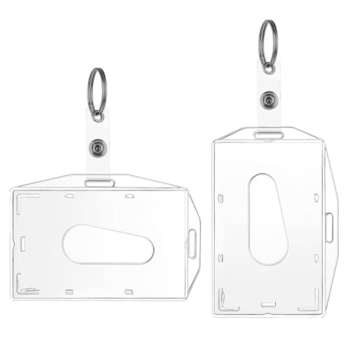 Materiale di Alta Qualità: Il supporto per la protezione del badge della carta d'identità è realizzato in materiale PC di alta qualità, che è resistente, impedisce che il badge identificativo con foto si graffi, si pieghi o si rompa, può essere riutilizzato a lungo.
