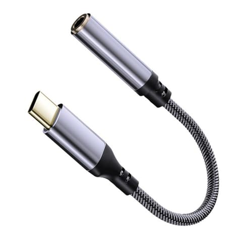 Thewasc Cable convertidor de adaptadores estéreo tipo C con puerto de 3,5 mm, contactos dorados para auriculares, altavoces, conexión sin problemas, cable adaptador estéreo chapado en oro