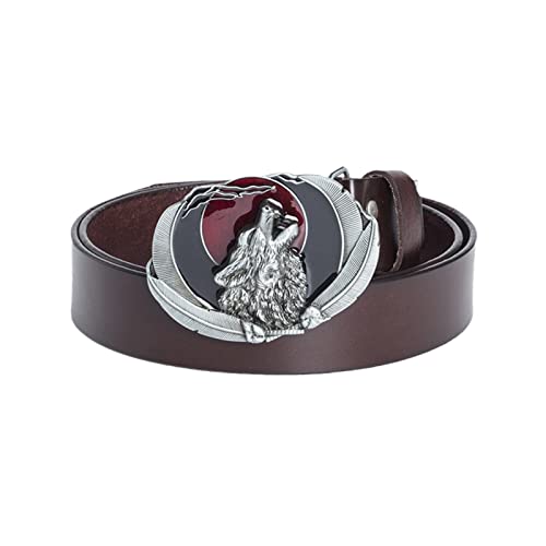 Ceinture cuir homme boucle loup mythologique accessoire idéal pour jean et costume