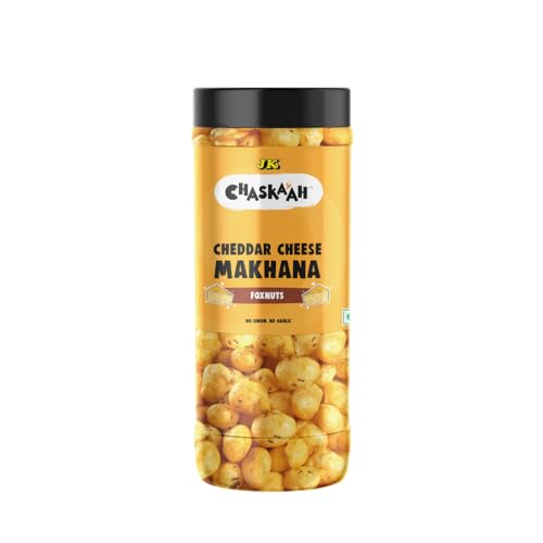 Chaskaah Cheddar Cheese Makhana,70g by JK (Foxnuts, Phool Makhana)| Dry Roasted| Rich in Calcium| Low Cholestrol|High Fibre| Jain