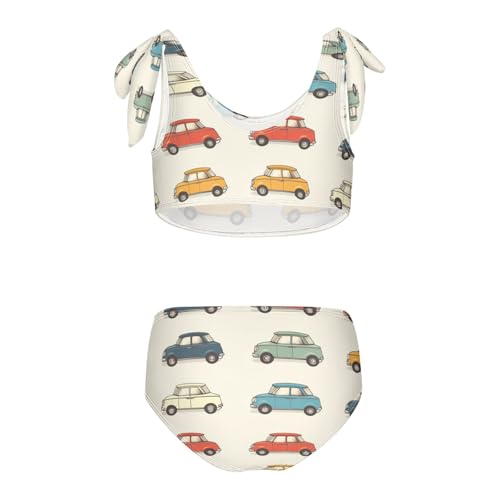 Boccsty Cute Cars Trucks Doodle Girls Tankini Swimsuit Kids Bikini Sets 2 Pcs Bathing Suit 3T2