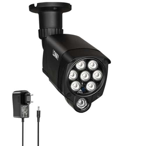 Lonnky Iluminador Infrarrojo de 8 LED, Luz IR 30 M para Cámaras de Seguridad (TAPO C200 C310, Reolink 410W), VR (Quest, VR2), PS5, Visión Nocturna 90°, Incluye Fuente 12 V 1 A — Negro