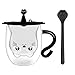 Tassen Becher günstig Kaufen-Afitdon Süße katzen Tasse Doppelwandige Katzenbecher Süße Tassen mit Katzenmotiven mit Löffel Geschenk für katzenliebhaber 280 ml für Cappuccino, Latte Macchiato, Tee, EIS und Milch
