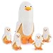 Auspicious beginning 5 PCS Banana Duck Plush Stuffed Animal Family, 20'' Cute Banana Duck Mommy with 4 Baby Plushies Kawaii Plush Toy Birthday Gifts for Kids Boys Girls