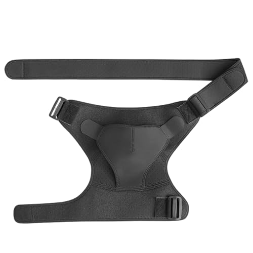 Lawnrden Shoulder Brace for Men Breathable Adjustable Average Size Shoulder Support with Fastening Tape Protective Neoprene & Nylon Support Brace for Sports & Injury, Black, Sling