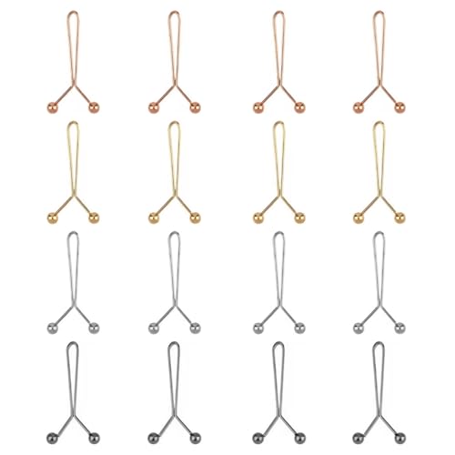 16 Botones Ajustadores Cintura Pantalones, Pin para Bufanda, Sujetador de Mangas y Corbatas, Cierre de Metal sin Costura para Alterar la Ropa, 4 Colores Incluidos