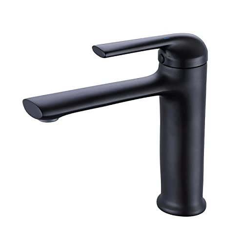 Mezclador de baño de latón con control de agua fría y caliente para lavabo de un orificio