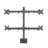 UWYTGF Four Screen Monitor Mount,Fully Adjustable Monitor Arm with Clamp Mounting Base,Monitor Stand Mount Fits 14 to 32 Inch LCD Computer Screens