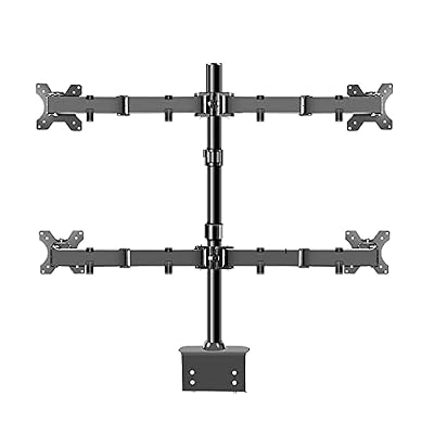 UWYTGF Four Screen Monitor Mount,Fully Adjustable Monitor Arm with Clamp Mounting Base,Monitor Stand Mount Fits 14 to 32 Inch LCD Computer Screens