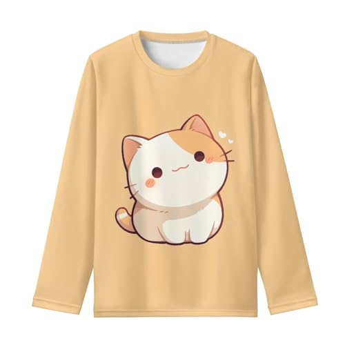 Image of Girls Long Sleeve T Shirt Cute Cartoon Crewneck Shirt for Kids 3-16Y Fall Winter Clothes