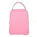 Large Quilted Fabric Cotton Reusable Inusulated Lunch Tote Bag Cooler Snack Bag Women Pretty Thermal Lunch box Storage Gift Bag for Work & Outdoor (Pink)