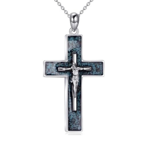 YFN Cross Necklace Sterling Silver Religious Cross Pendant Jewelry Christian Gifts for Women Men