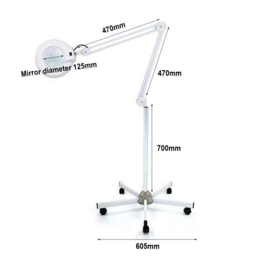 8 lupas con luz y soporte, lámpara de lupa LED, incluye abrazadera y base de ruedas, lámpara de escritorio fría, lámpara LED para lupa, lámpara de trabajo, lámpara de lupa para cuidado de belleza,