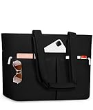 ENONEO Bolsa Playa Mujer Grande XXL Familiar Bolso de Playa con Cremallera Bolsa Natación Impermeable Bolsa de Viaje Plegable Shopper Tote Bag para Playa Compras Viajes Uso Sauna (Negro puro)