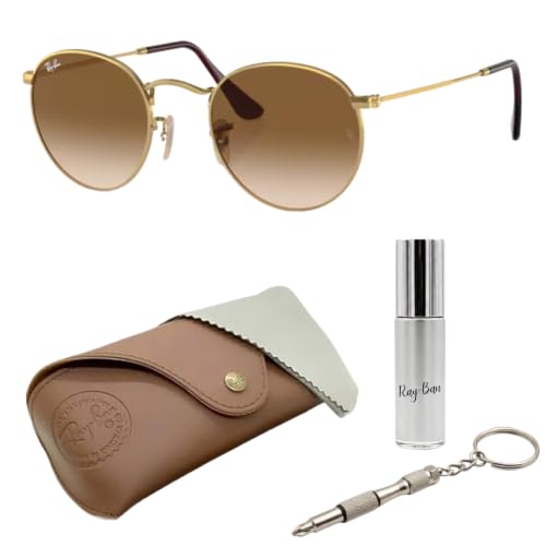 Image of Ray-Ban RB3447 ROUND METAL Round Shaped Sunglasses for Men with Official RAYBAN Eyewear Kit