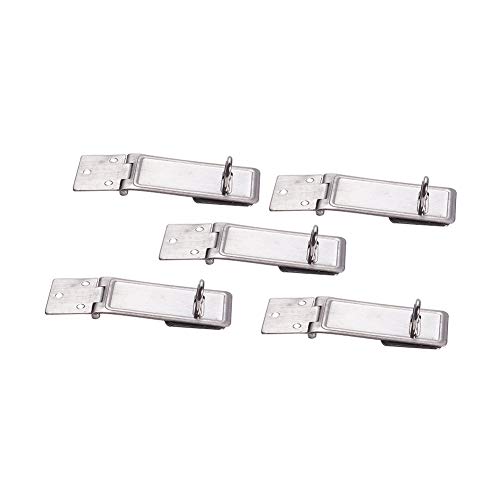 MroMax ドア掛け金ラッチ ドアボルトラッチ スライドラッチ ステンレス製 ドア留め スレンレススチール 南京錠留め金 Stapleパーツ ドア後付け ロックシフトゲートラッチ 安全ドアロックボタン ドア用 シルバートーン 長さ70mm 幅30mm 5個入り