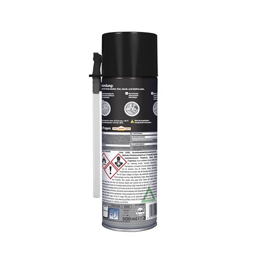 Pattex PU Schaum Classic Montageschaum, zum Füllen & Dämmen von Türen & Fenstern, Isolierschaum gegen Kälte- & Schallbrücken, vielseitiger Bauschaum, Weiß, 1x500ml Dose
