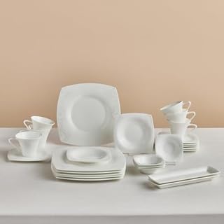 Karaca Fine Pearl Helen 26 Piece Breakfast Serveware Set for 6 People, White