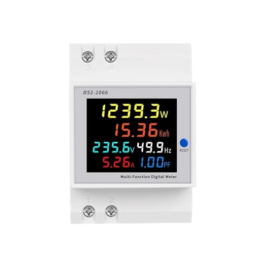 6IN1 DIN Rail AC Monitor 110V 220V 380V 100A Voltage Current Power Factor Active Energy Frequency Meter Volt-Ampere(Built-in CT,AC 40-300V)