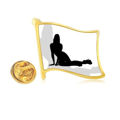 Badge à épinglette en métal doré contour de femme pour veste et sac