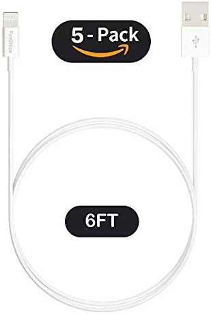 FEEL2NICE iPhone Charger 10 ft, Long Lightning Cable Wire 5pack Extra Charging Cord for Apple iPhone XR/X/8/8 Plus/7/7 Plus/6/6s/Plus/SE/5c/5s/5 iPad Air 2/Mini/Max 3Meter Charger Wire