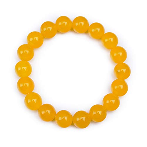 Bracelet jade naturel agate jaune perles de lithothérapie pour poignet