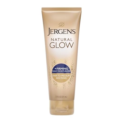 Jergens Natural Glow + Firming Self Tanner, Sunless Tanning Lotion for Skin Tone, Anti Cellulite Firming Body Lotion for Natural-Looking Tan, Oz, Fair to Medium, Fresh, 7.5 Fl Oz (Packaging May Vary)