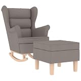 ULUYYUC Schaukelstuhl mit Fußhocker Stillstuhl Polstersessel Taupe