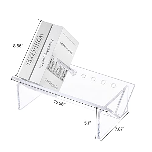 Sumerflos Acrylic Desktop Bookcase, Book Storage Organizer Bookshelves, Clear Mordern Tabletop Storage Rack for Office Home Shelf Display for Cd/Magazine/Book - Clear - Image 4