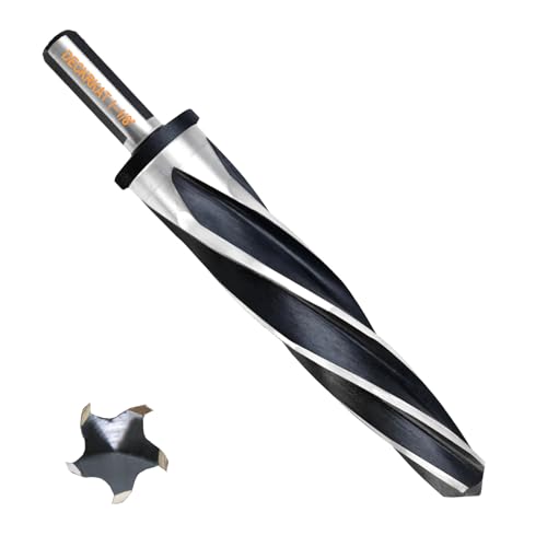 1-1/8 in Reamer Drill Bit for Metal - M2 HSS Taper Reamer, 5-spiral, 1/2 in shank