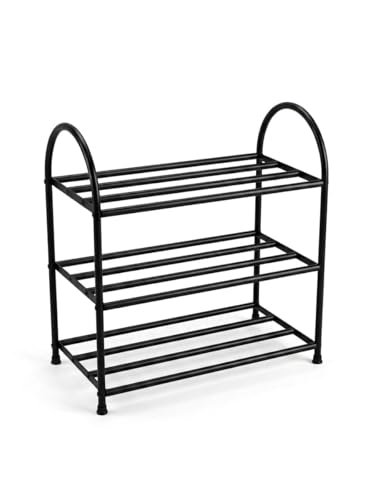 Image of Metal Shoe Rack, Multipurpose Rack, Multilayer (3 Layer MS Metal Black)