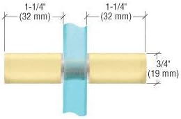 CRL Cylinder Style Satin Brass Finish Back-to-Back Shower Door Knob With Plastic Sleeve