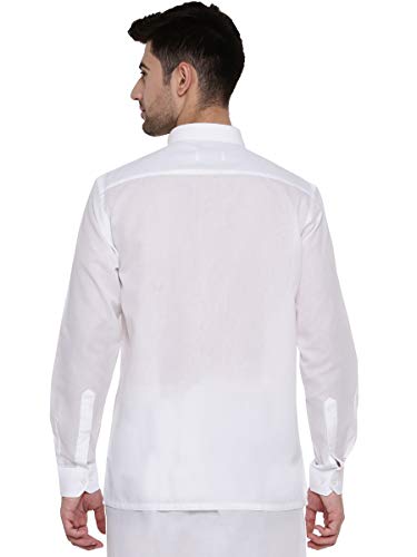Image of RAMRAJ Mens Cotton Spread Collar Solid White Full Sleeve Formal Shirt