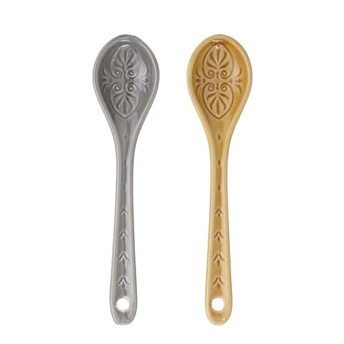 Bloomingville Löffel Rani, gelb, Keramik, 2er Set