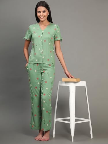 Image of B STORIES Women's Cotton Pyjama Set | Comfort and Relexed Nightsuit for Ladies